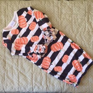 Pumpkin print infant gown